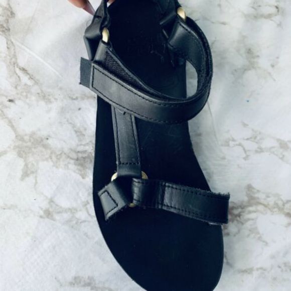Teva Black Original Universal Craft Leather Sandal - Picture 2 of 4